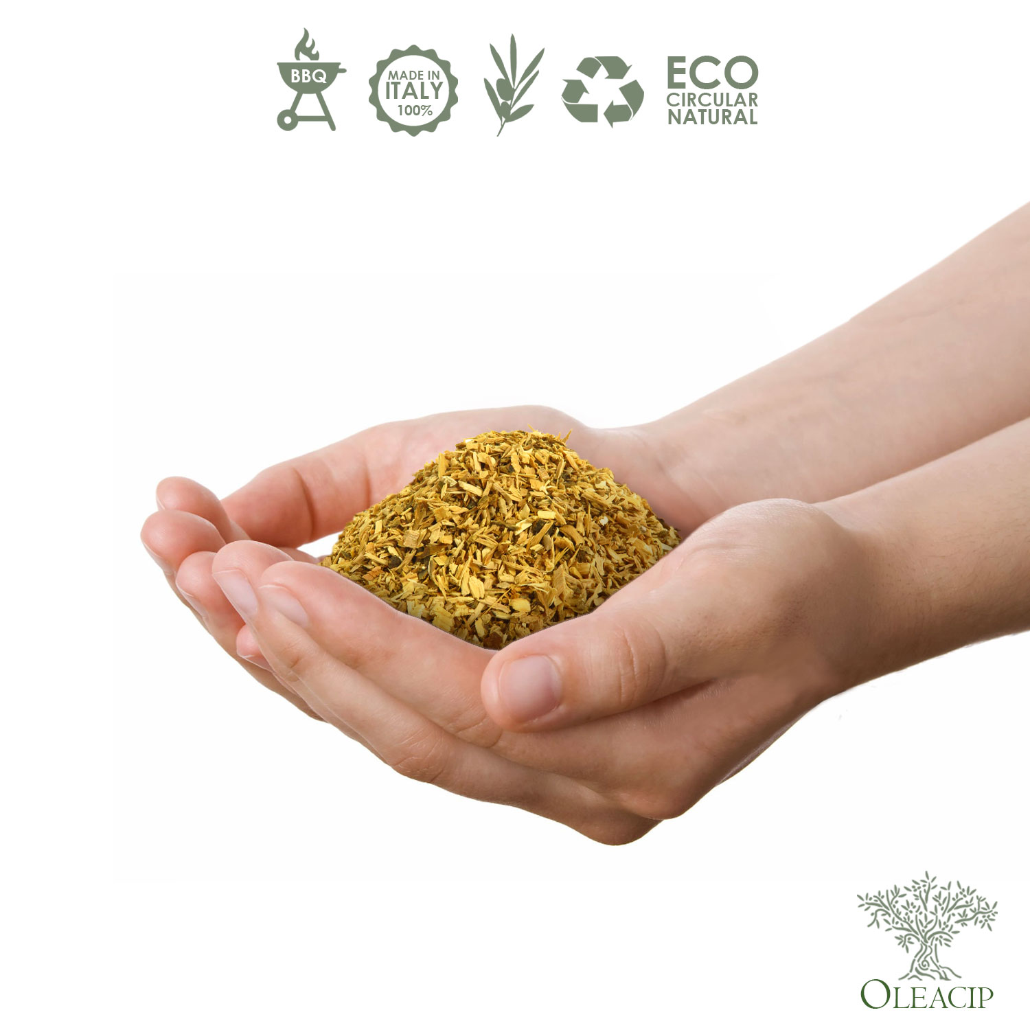 Alternative view of Chips di Olivo per affumicatura - Grana fine ( 0/2mm)