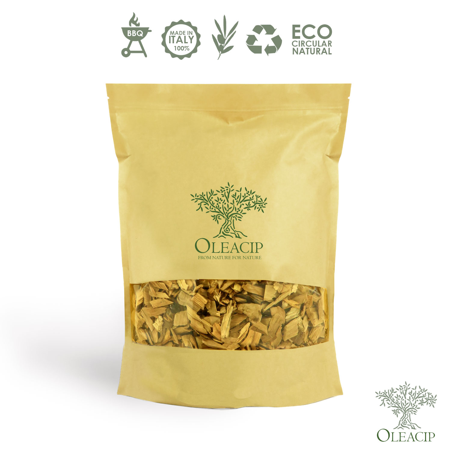 Chips di Olivo per affumicatura - Grana grossa xx ( 30/50mm)