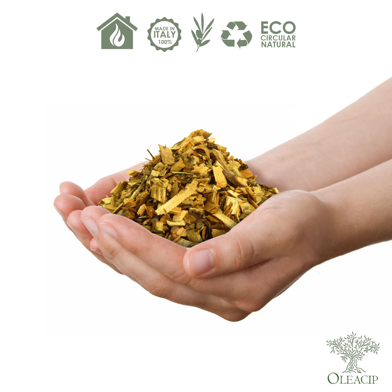 Alternative view of Cippato in legno d'Olivo e Conifera