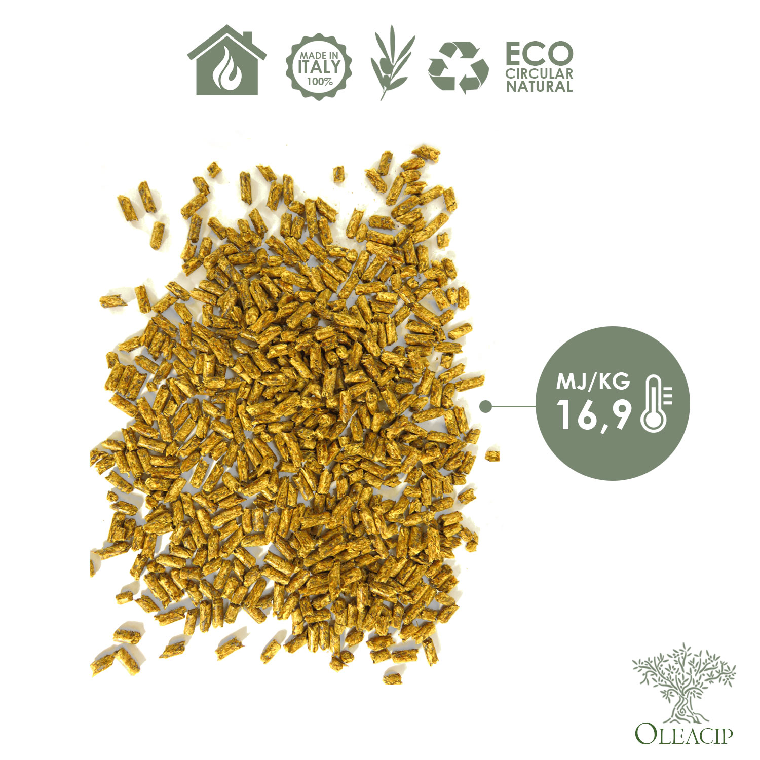 Pellet in legno d'Olivo